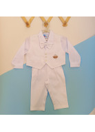 CONJUNTO BATIZADO BRANCO TAM. M E G